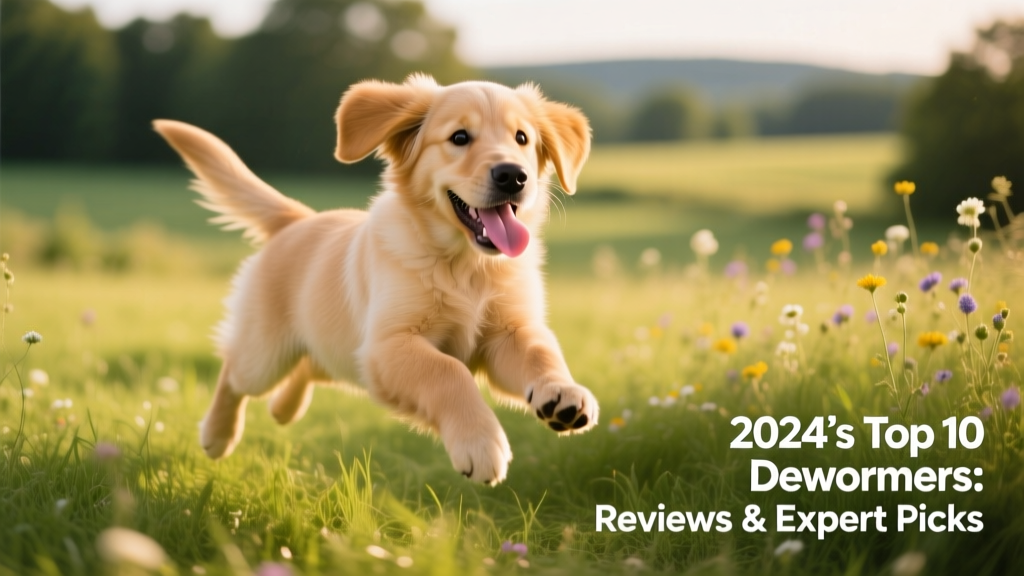 Happy, healthy golden retriever puppy playing in grass, with clean coat and bright eyes—symbolizing successful parasite prevention