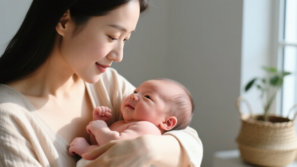 Close-up of a mother holding a baby