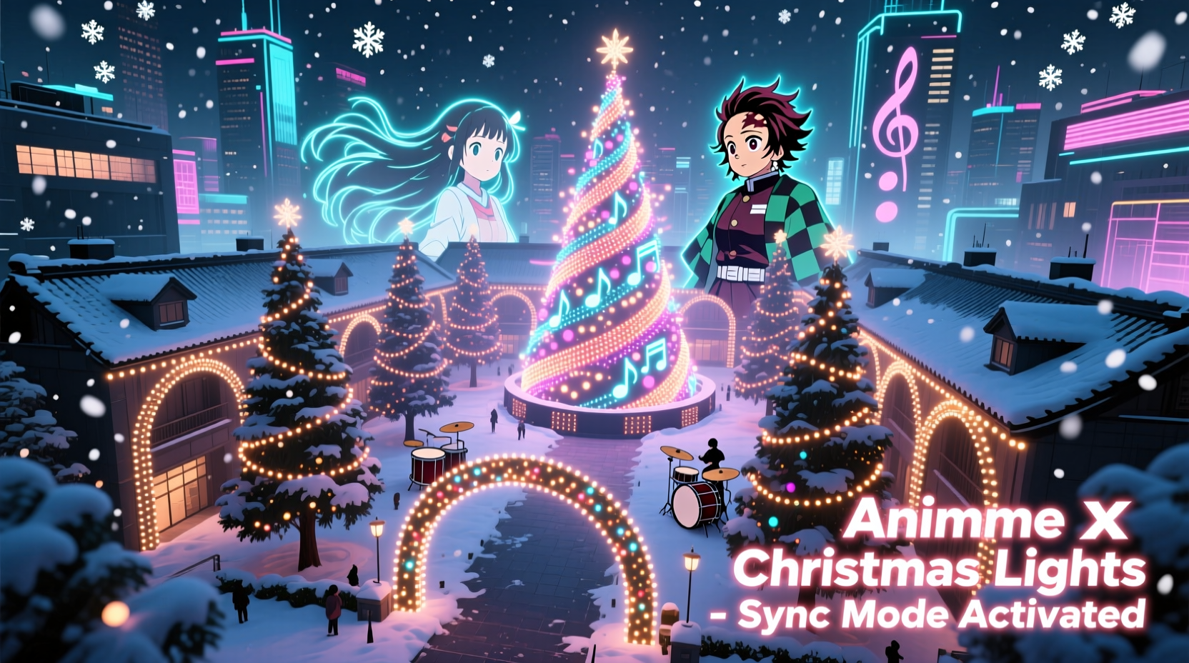 how to build a christmas light display synchronized to anime soundtracks