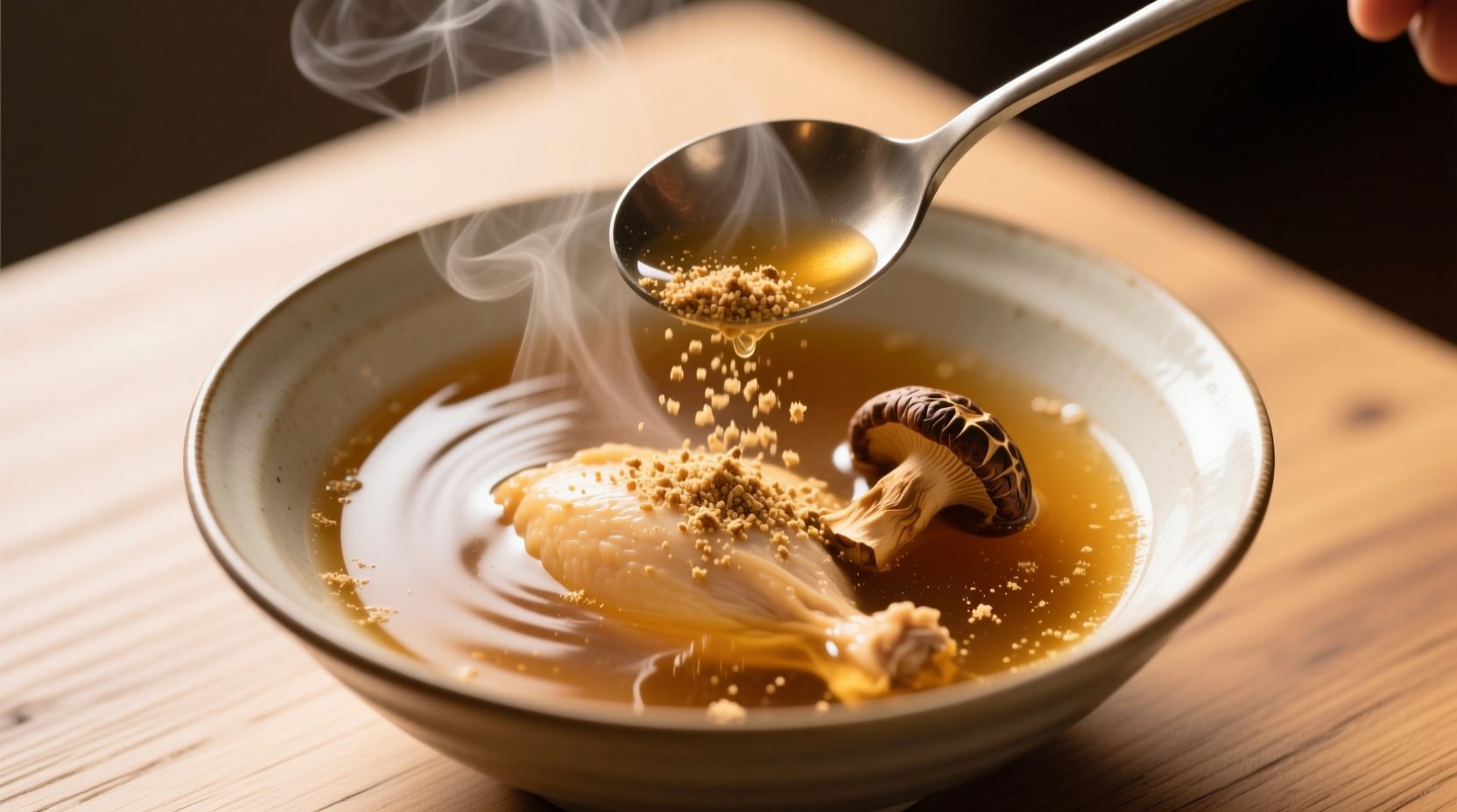 boost the flavor of store bought broth with a little mi