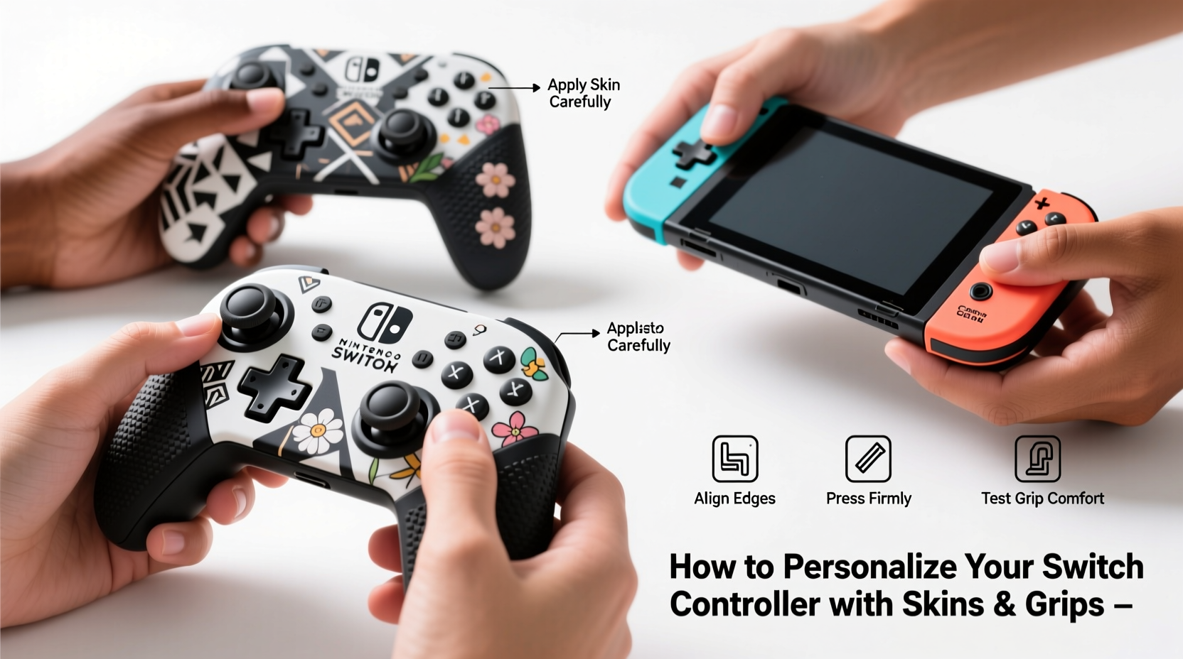 how to personalize your switch controller with skins and grips