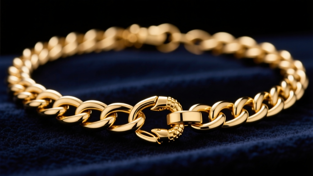 Macro detail of a 14k gold snake chain necklace with a lobster clasp on dark velvet, showing smooth tubular interlocking links.