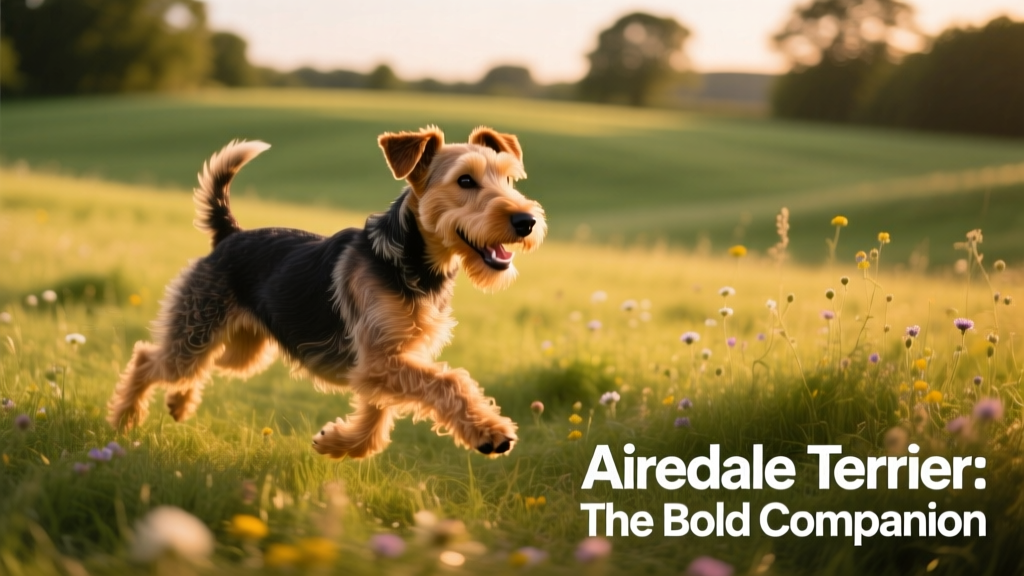 A two-year-old Airedale Terrier dog runs free