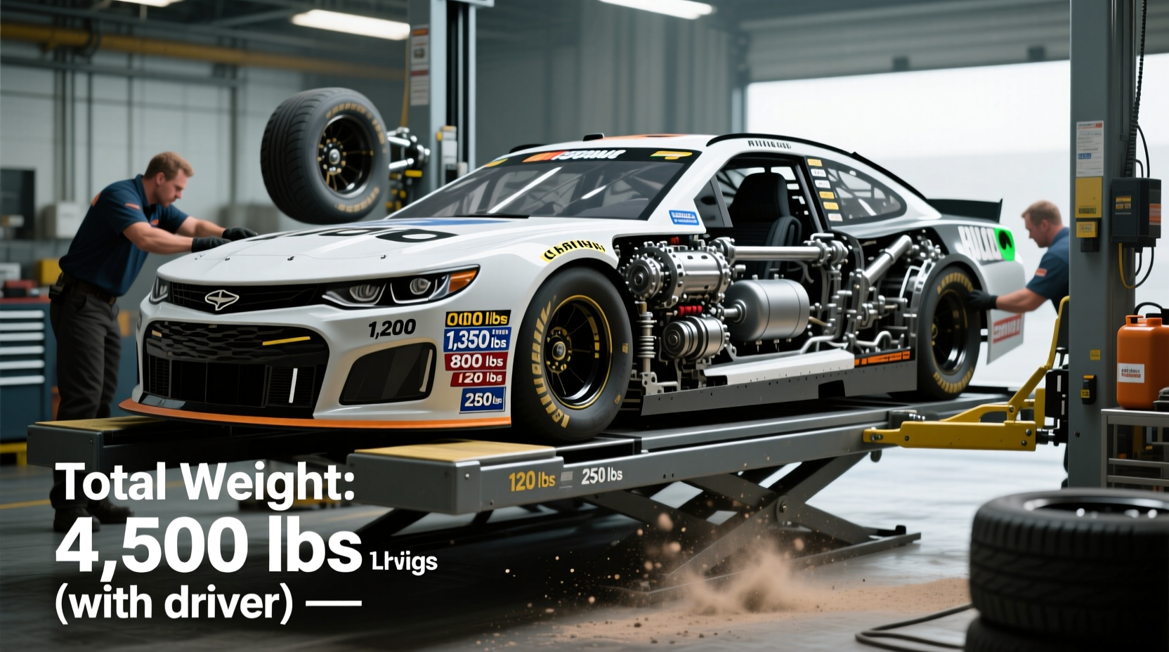 how much does a nascar race car weigh