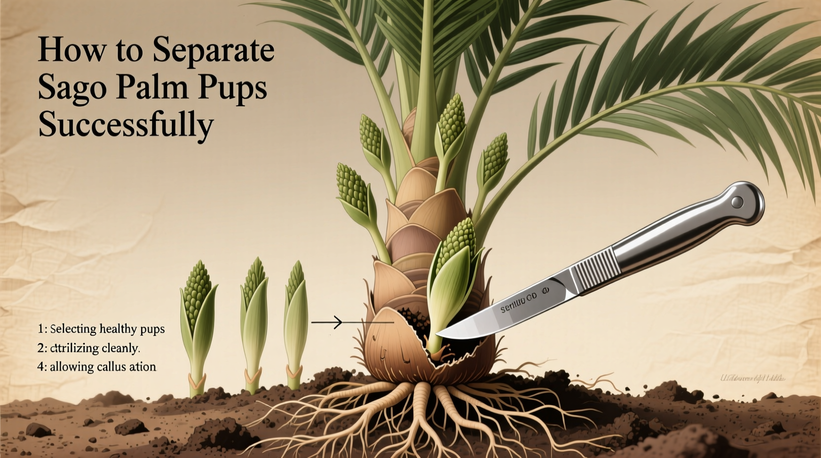 Propagate Sago Palm Pups in 5 Steps | TheHomeSprouts