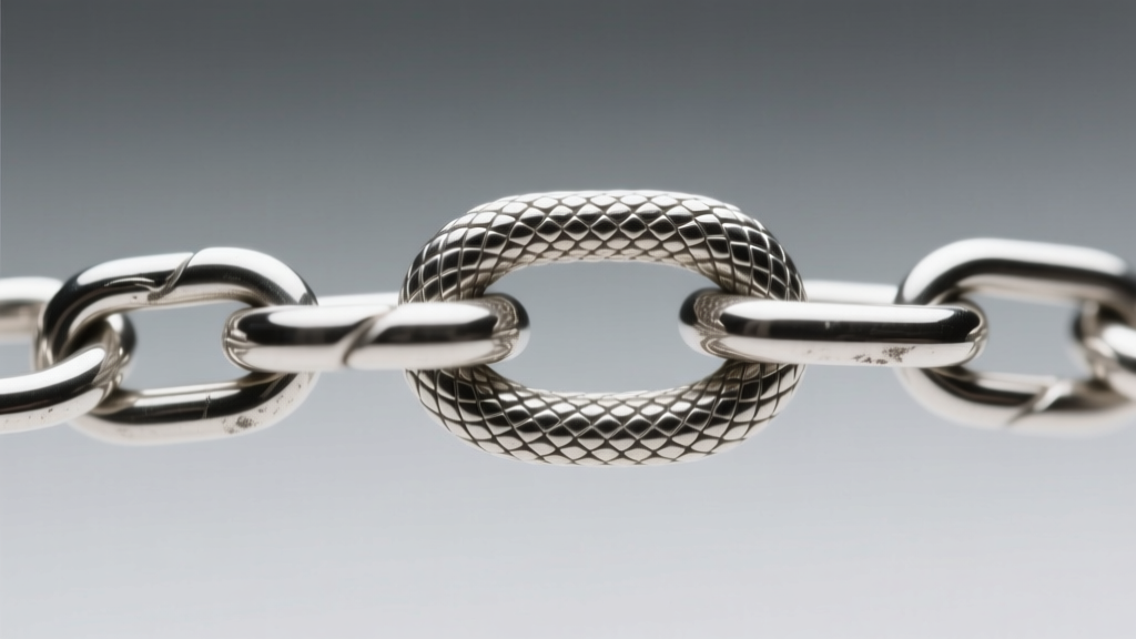 Macro photo of a 3mm sterling silver snake chain showing kinks and stretching near the threaded barrel clasp connection point.