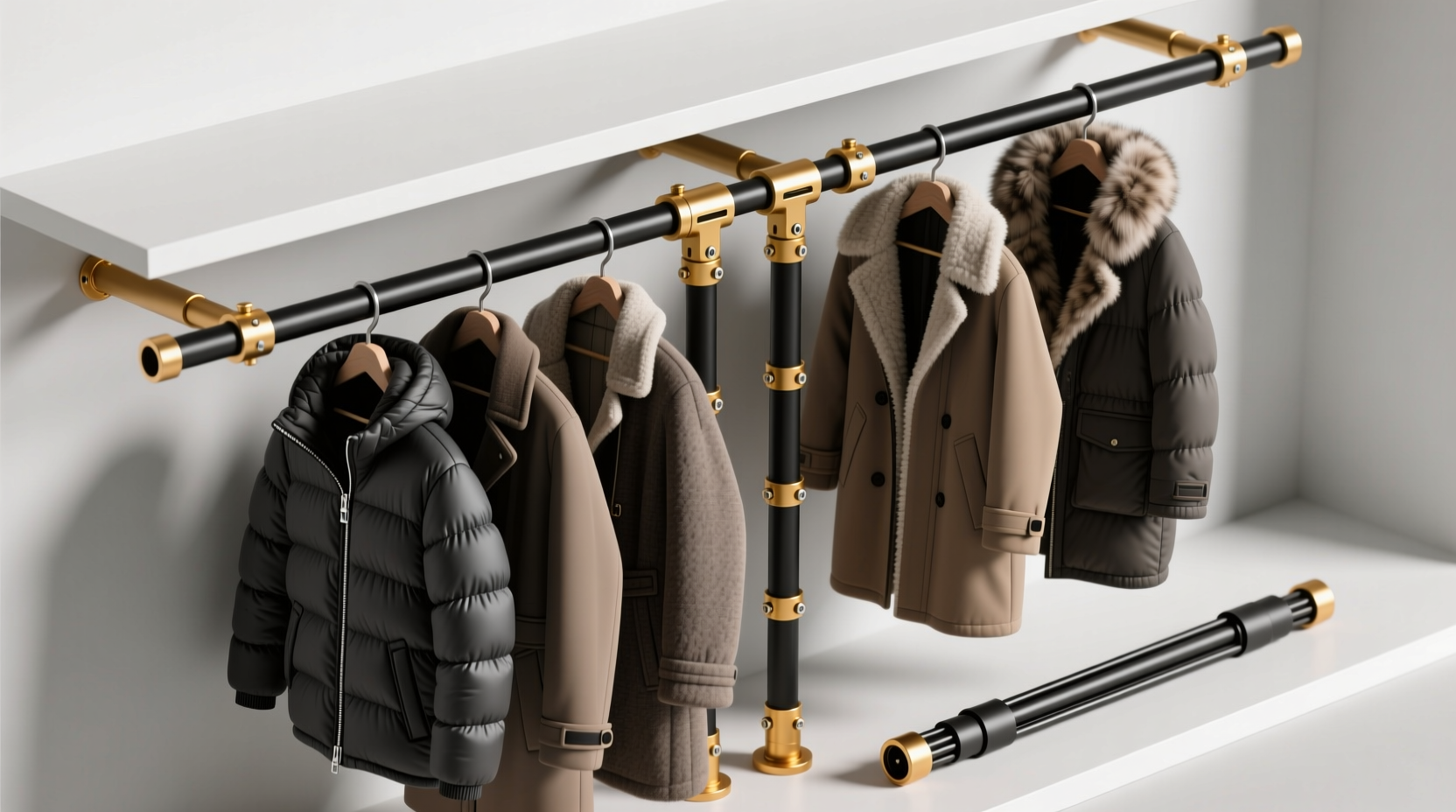 closet rod extenders vs telescoping double rods