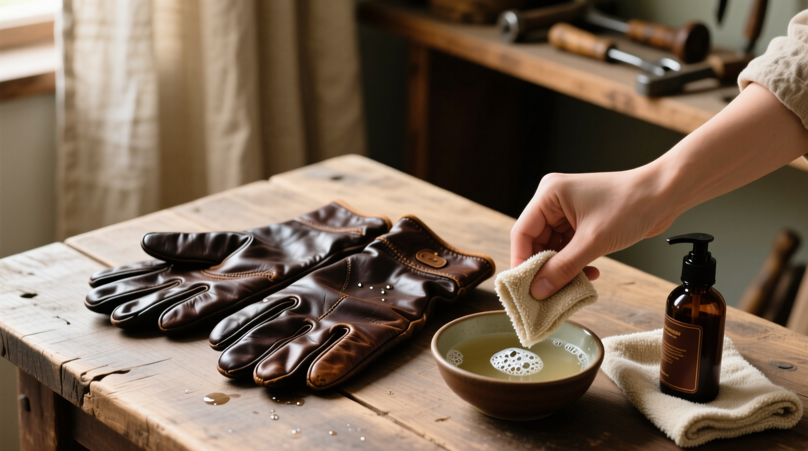 how to wash leather gloves