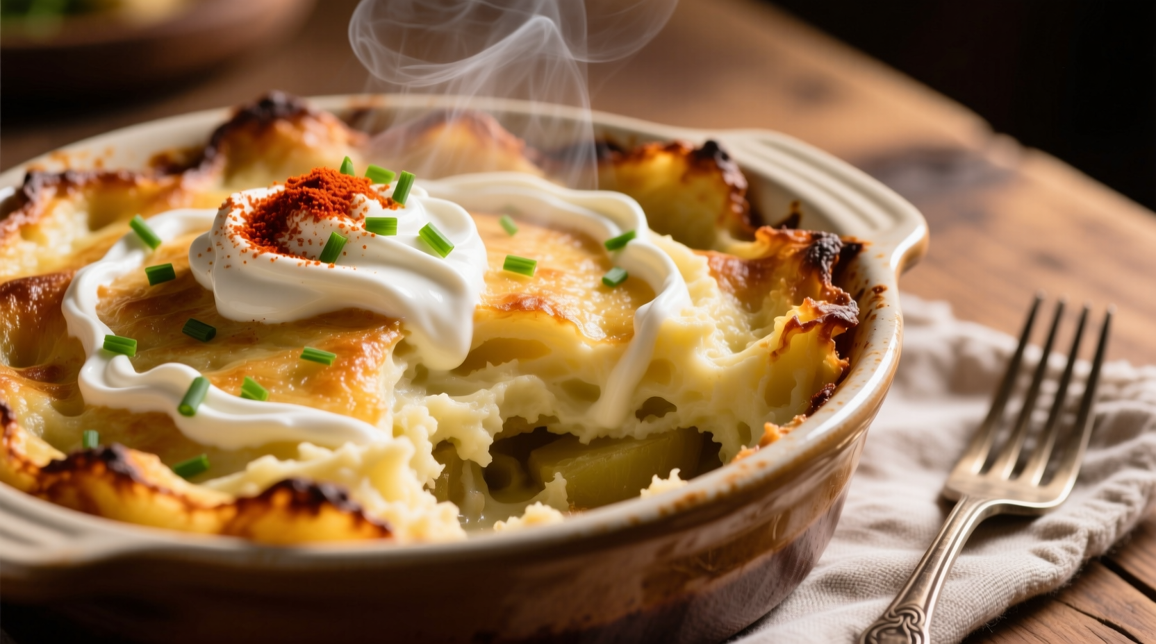 Perfect Potato Bake with Cream and Sour Cream Recipe