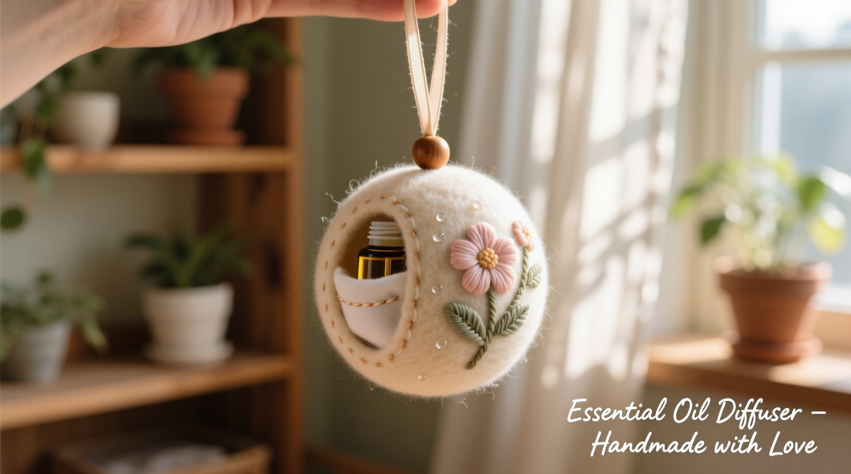 how to make a scent diffusing ornament using essential oils and felt