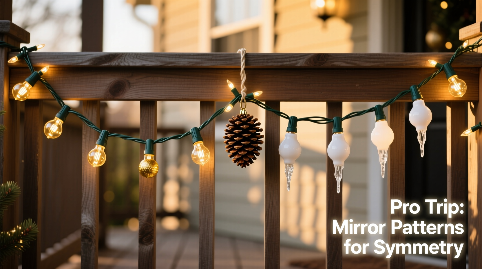 how to create symmetry when hanging mismatched christmas light strands