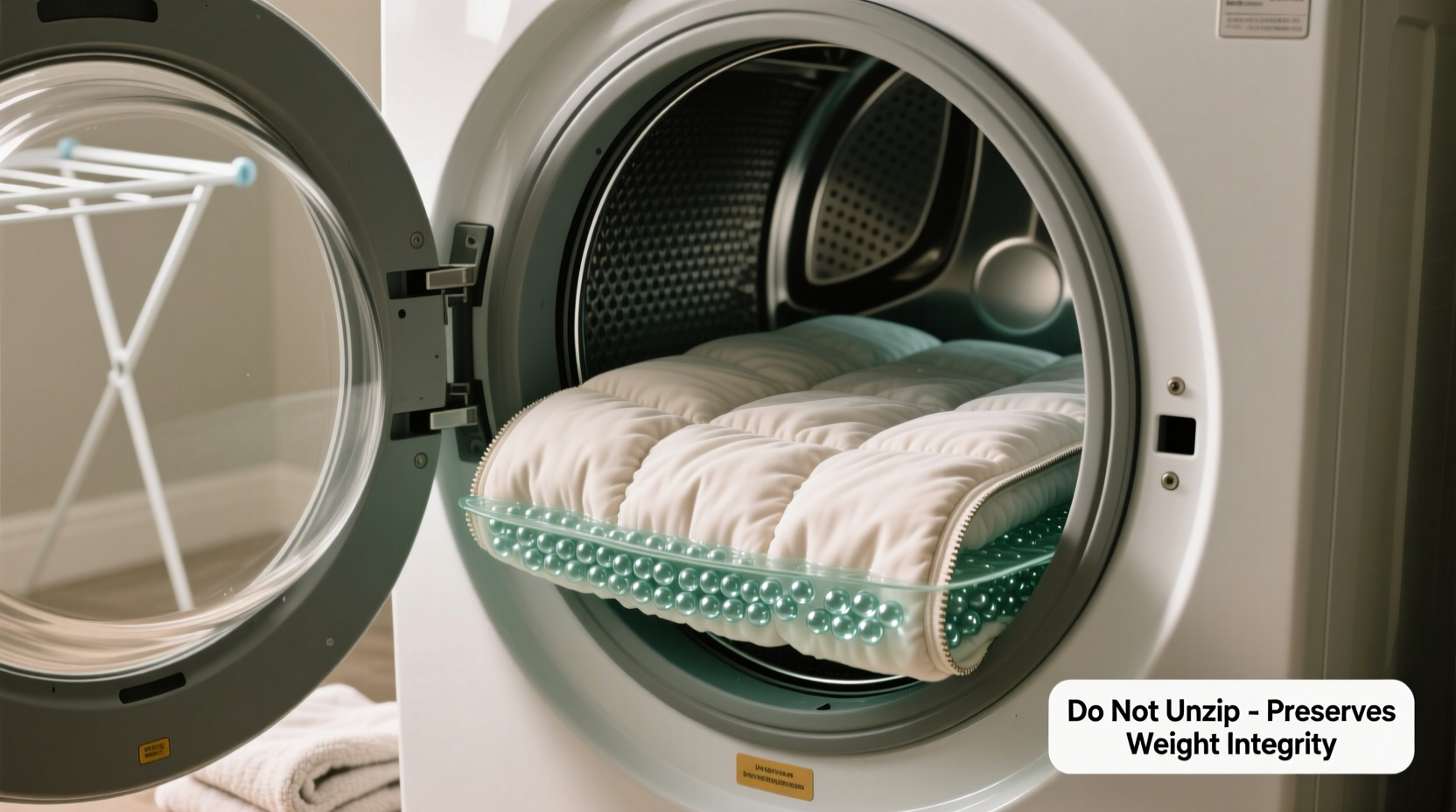 how to wash a weighted blanket with glass beads