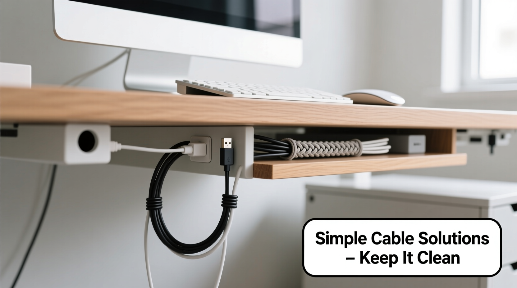 simple methods to organize messy cables under your desk for a clean workspace