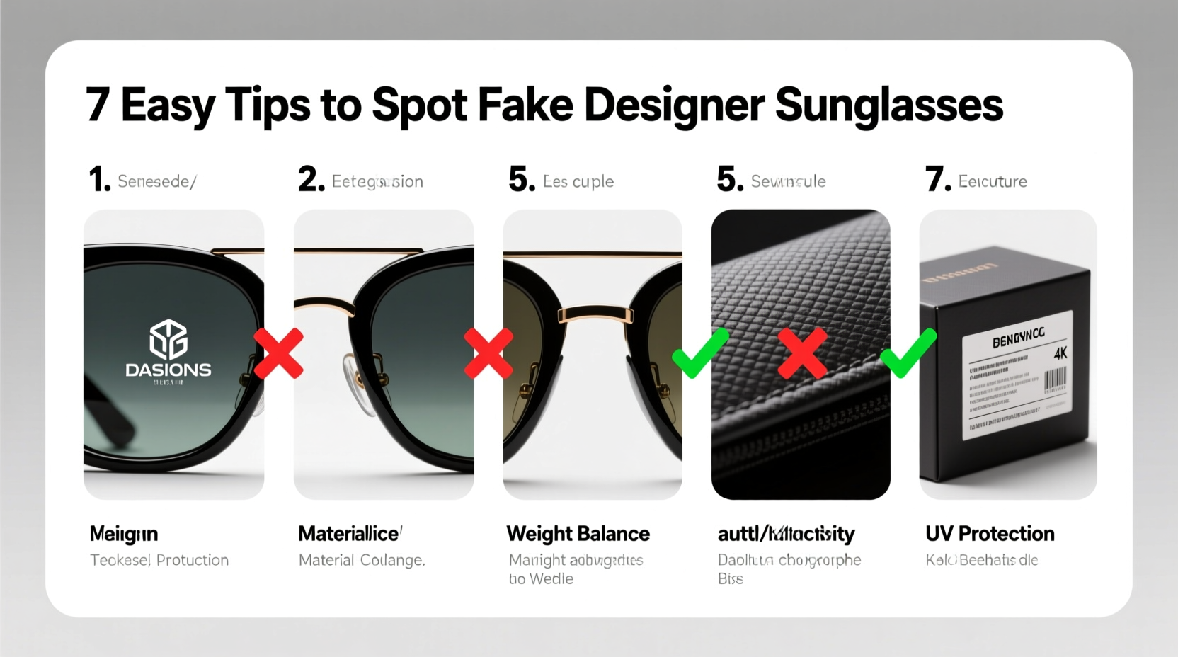how to identify fake designer sunglasses using seven easy inspection tips