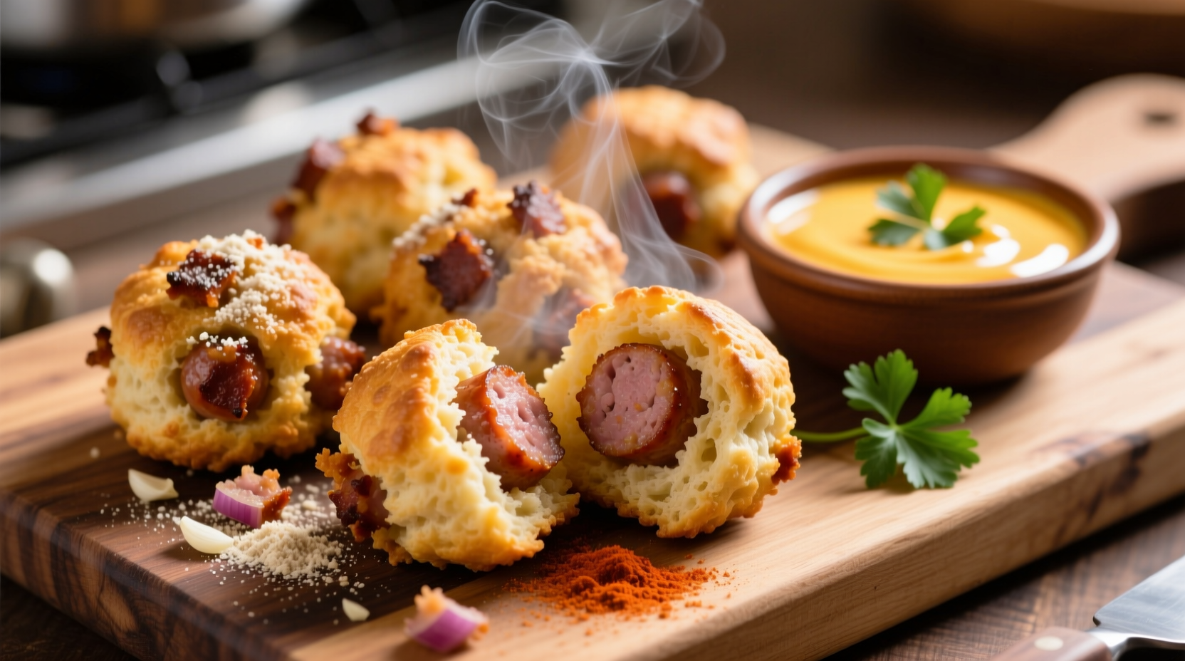 savory sausage balls made with biscuit mix