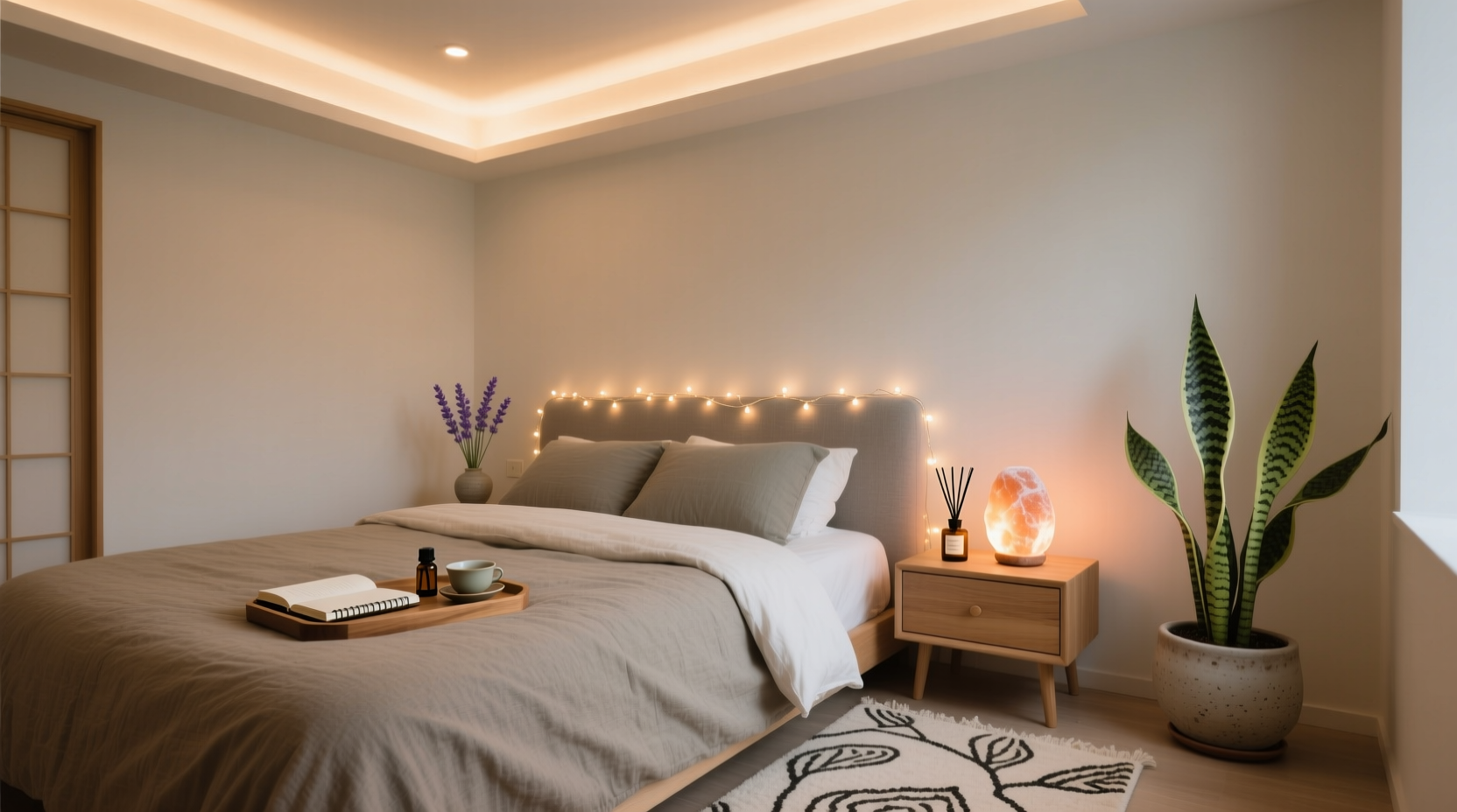 how to create a calming bedroom sanctuary using scent and lighting