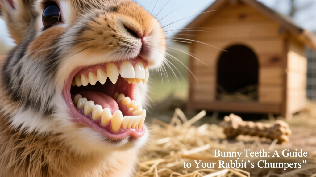Diagram illustrating the full dental arcade of a rabbit, highlighting incisors, peg teeth, premolars, and molars