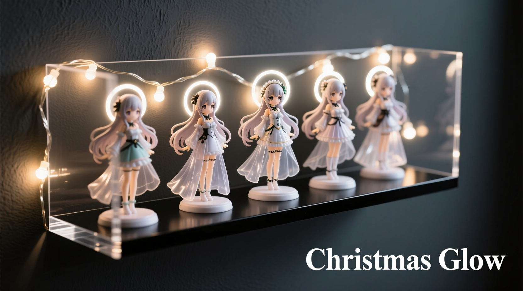 how to use christmas lights to backlight an anime figurine display