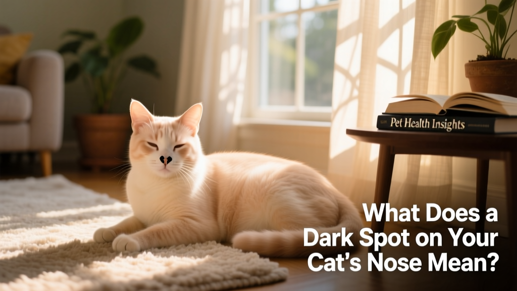 Cat resting indoors near a sunny window, illustrating potential UV exposure risk for light-pigmented cats