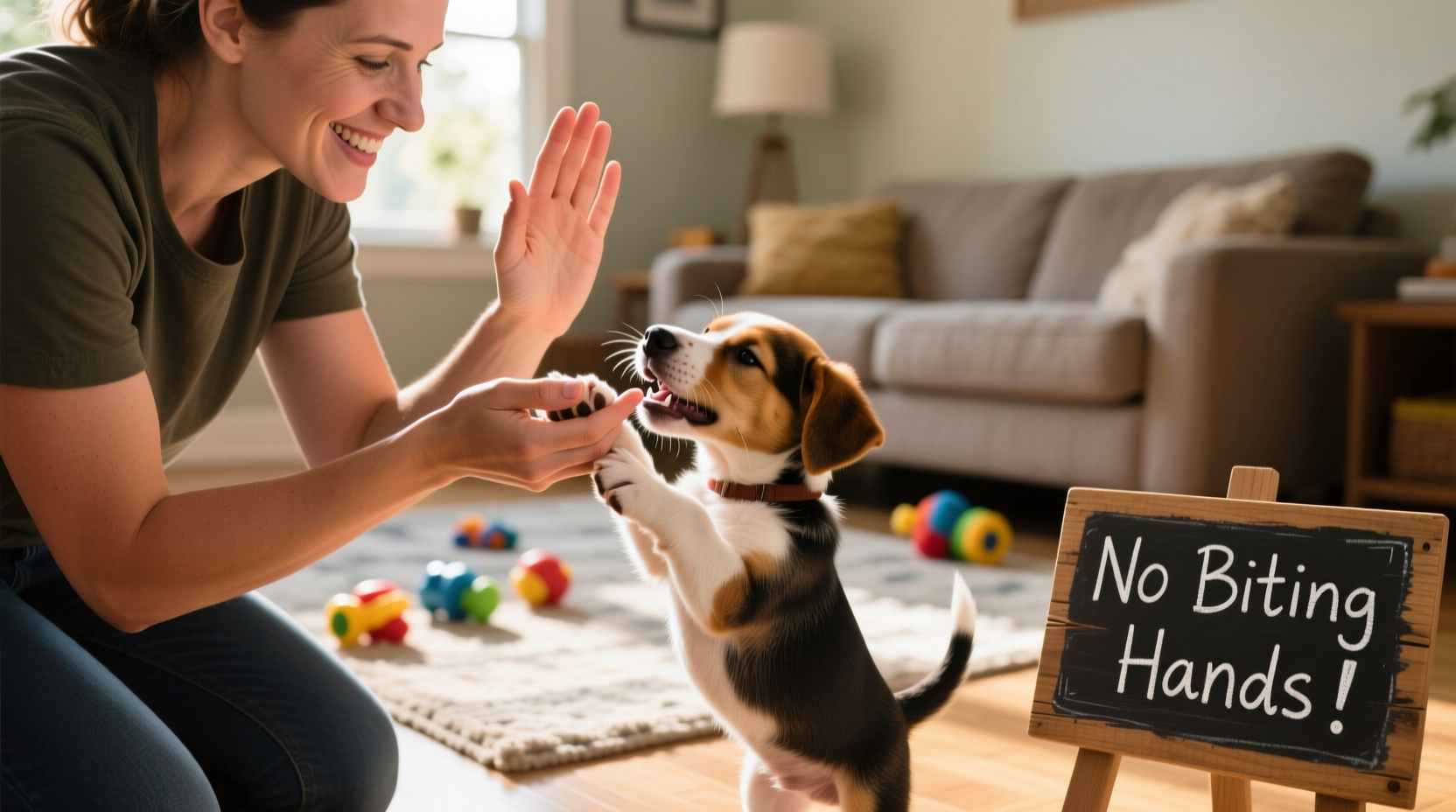 how to train a stubborn puppy to stop biting hands during play