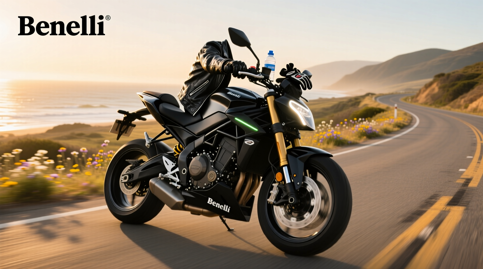 Benelli TNT 150 motorcycle on rural road