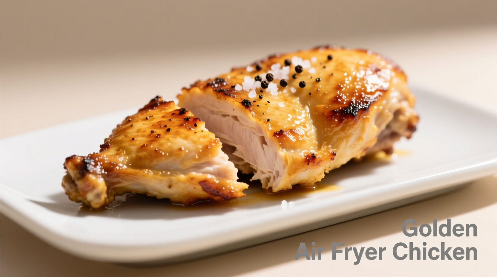 Perfectly cooked golden air fryer chicken breast