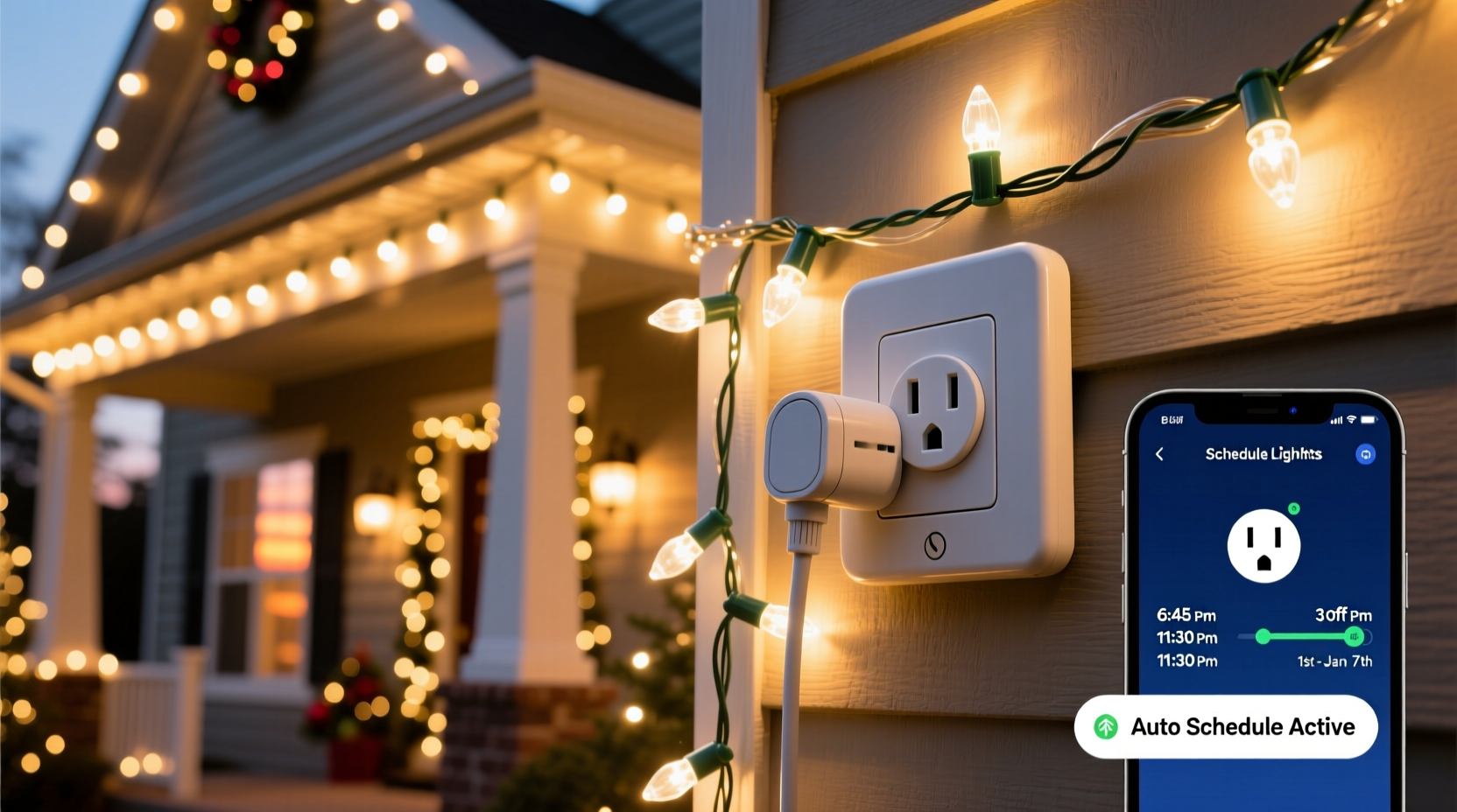 best smart plug settings for scheduling christmas lights automatically