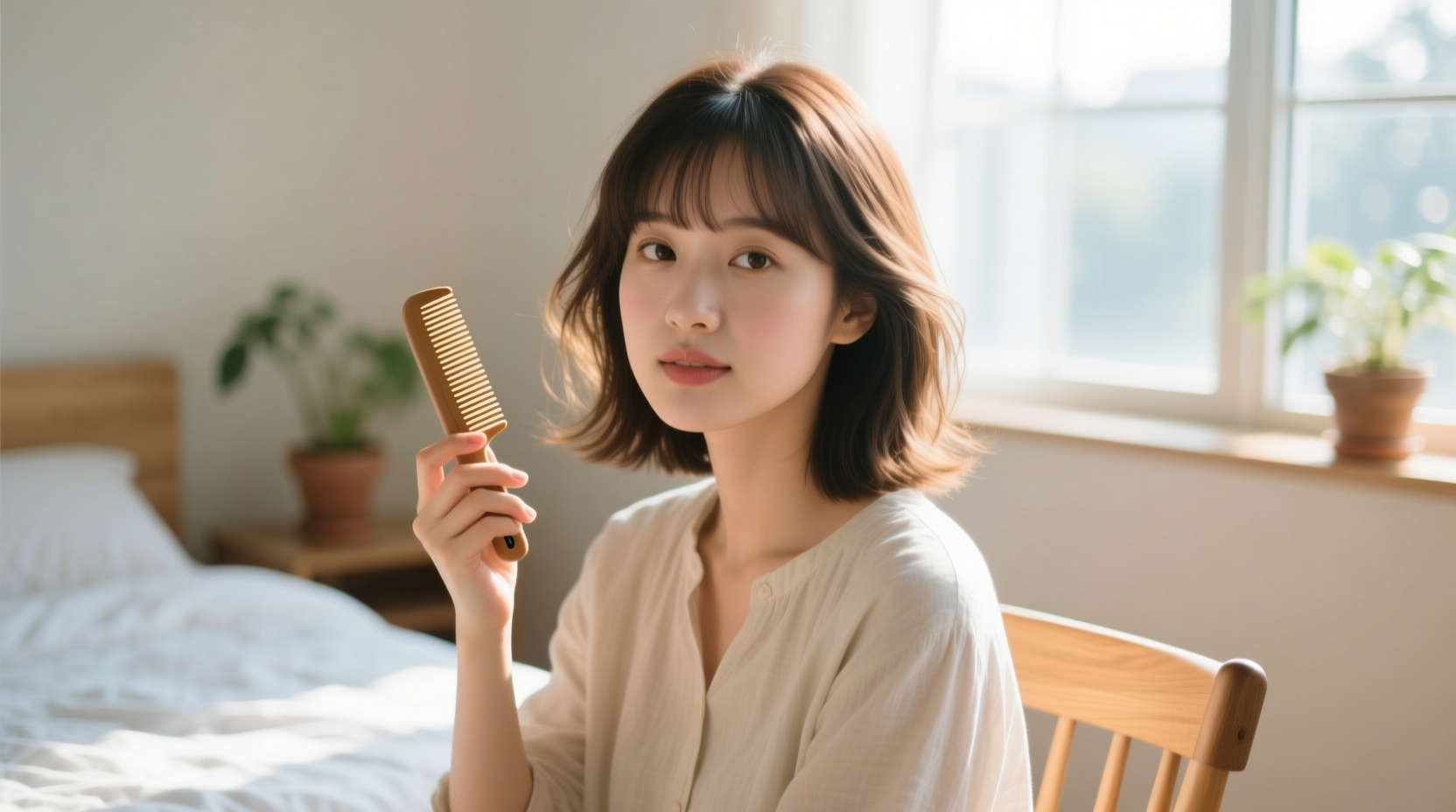 how to style curtain bangs without flat ironing them every morning