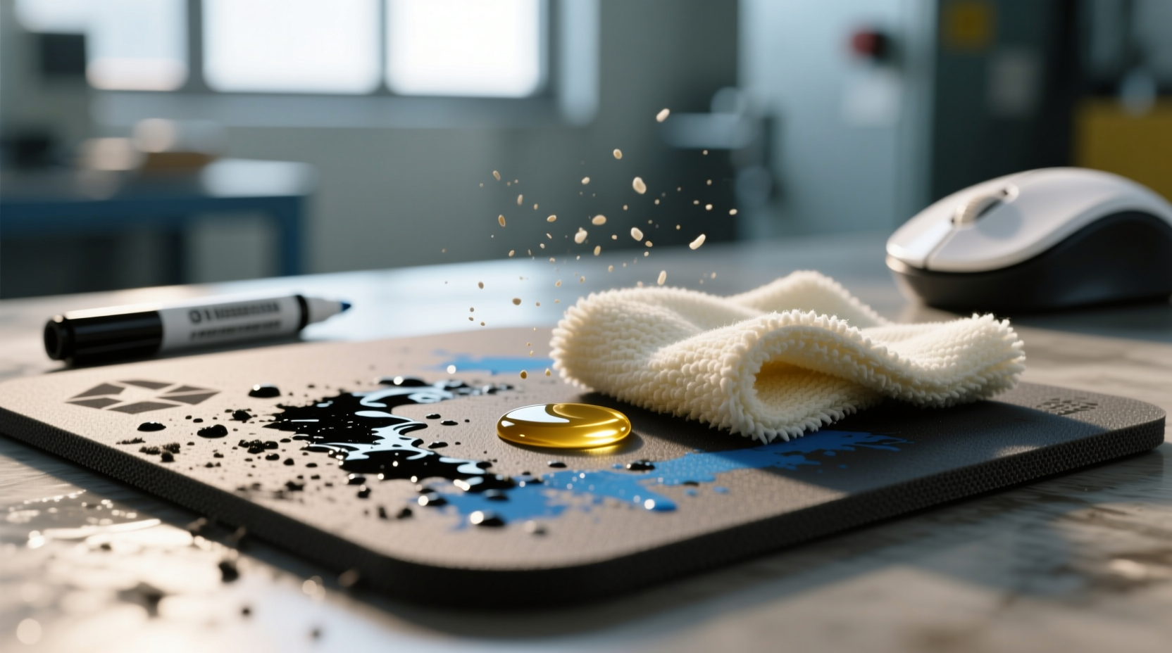 eco friendly cleaning remove marker from rubber mousepad