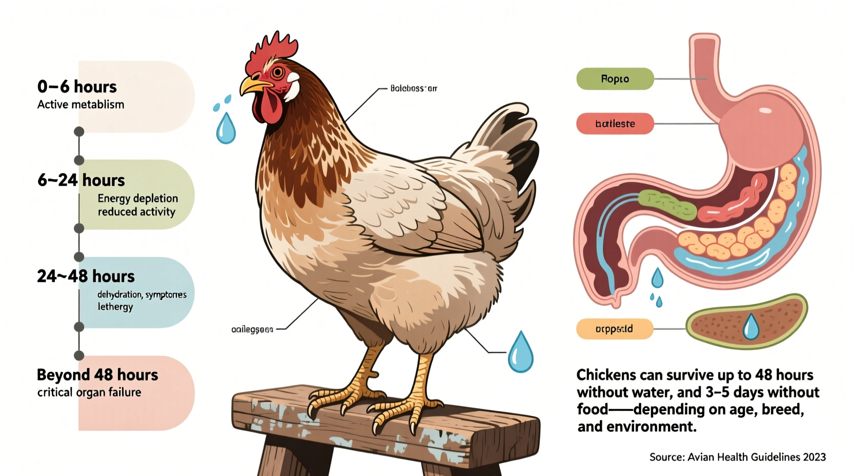 Chicken Survival Without Food and Water: Critical Timeframes