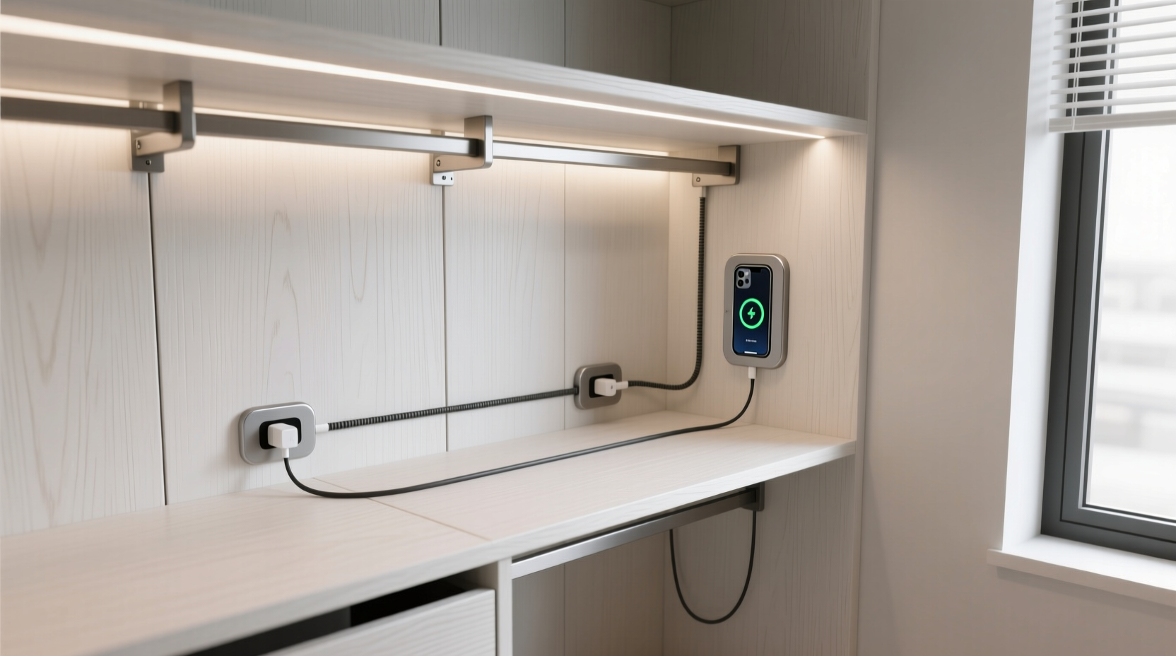 closet organization tips charger integration