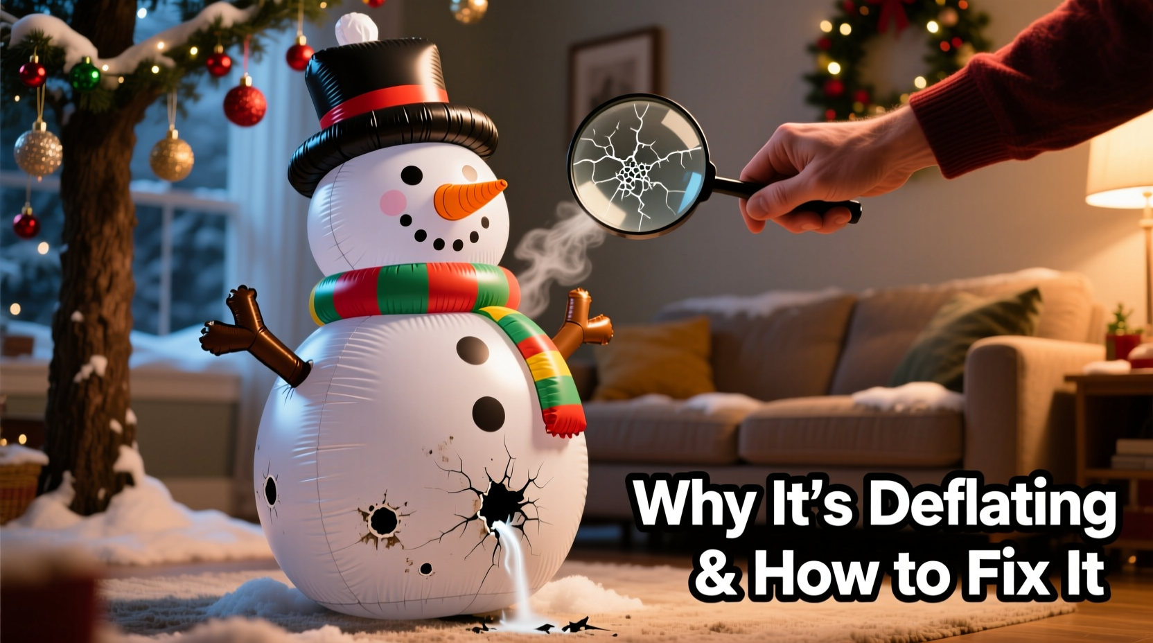 why is my inflatable christmas decoration deflating repeatedly and how to fix it