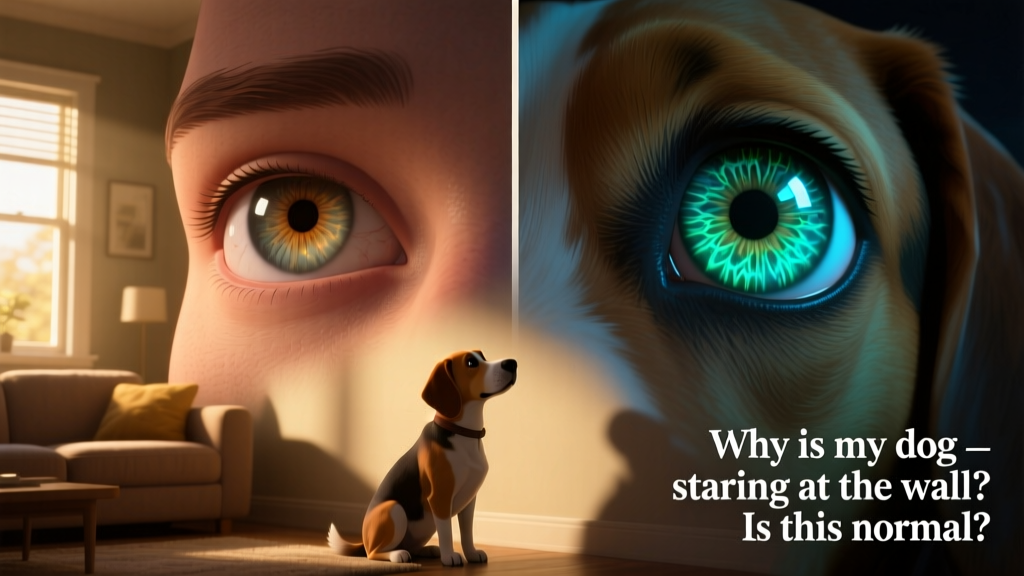 Side-by-side illustration showing human vs. dog vision sensitivity in dim light, highlighting the tapetum lucidum