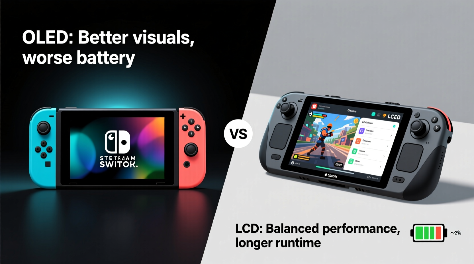 oled switch vs lcd steam deck is the screen upgrade worth the battery hit