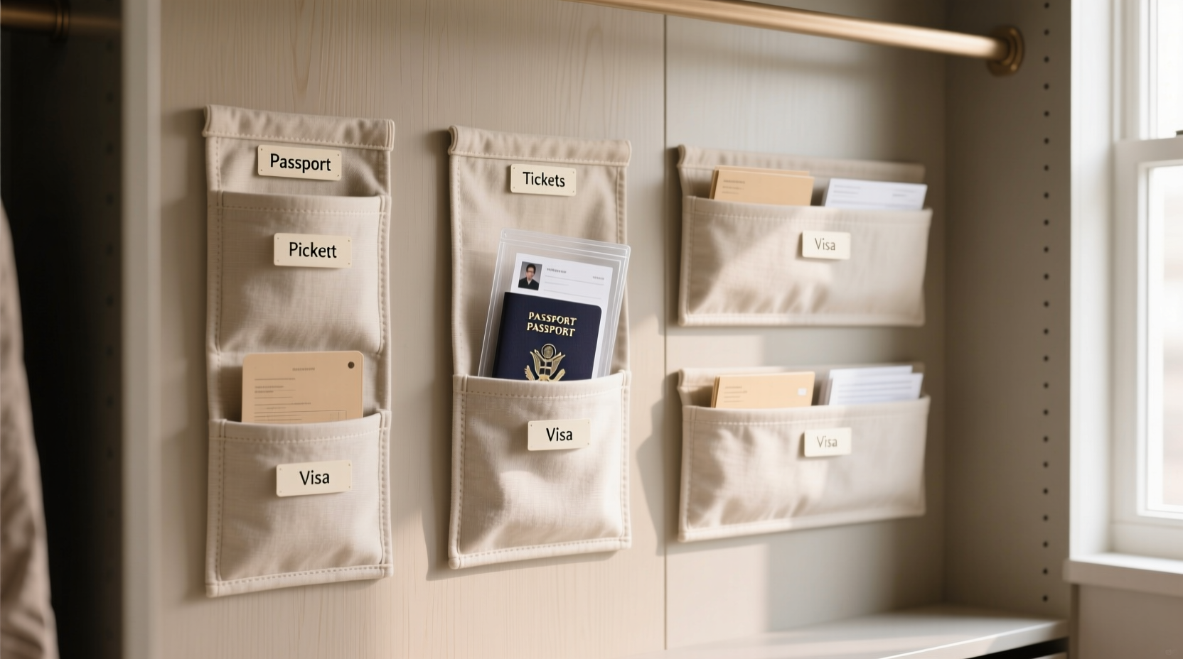 closet organization tips for travel documents