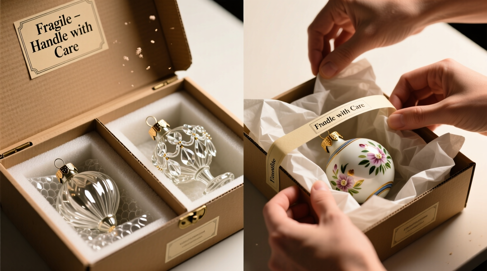 how to safely wrap fragile heirloom glass ornaments for storage without cracking or tarnishing