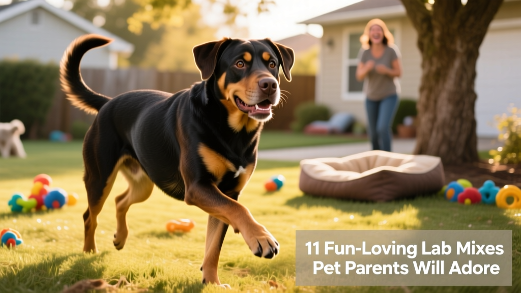 cute brown rottador mix with rottweiler markings and a labrador body