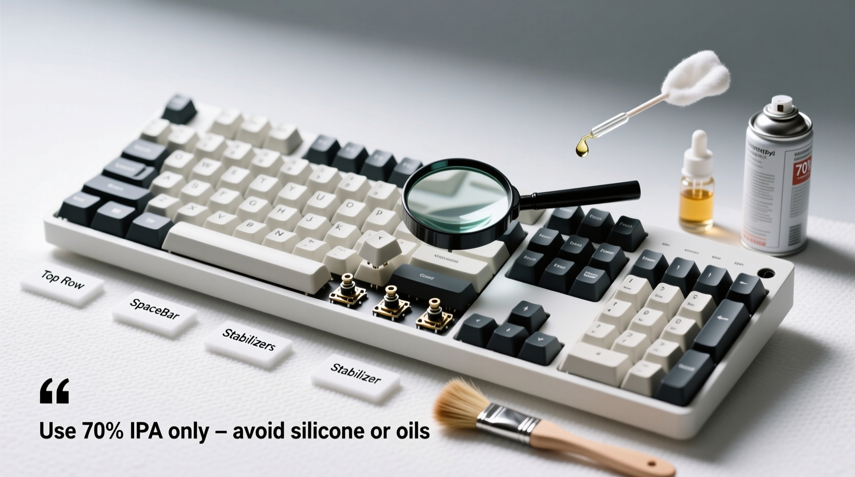 how to clean a mechanical keyboard without damaging switches or keycaps