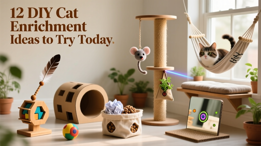 12 DIY Cat Enrichment Ideas to Try Today