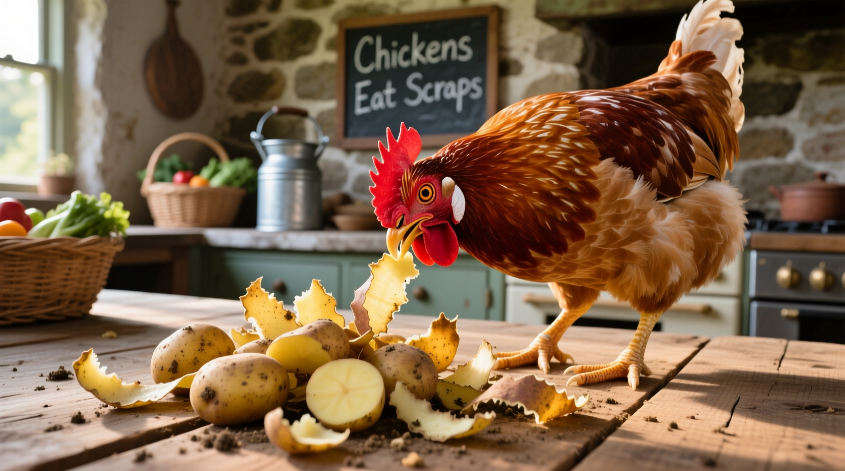 do chickens eat potato peels