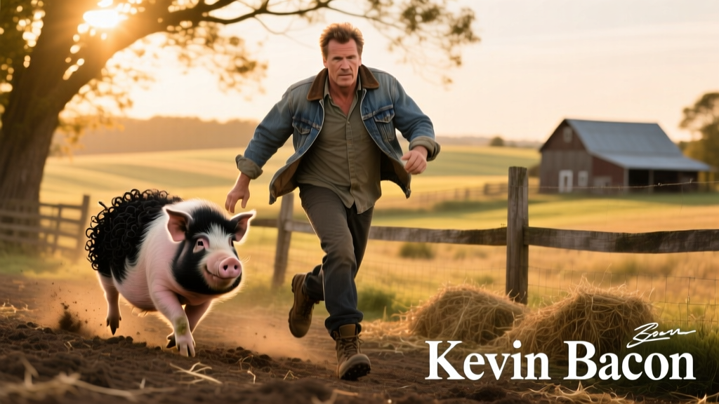 Kevin Bacon Steps up To Try and Help Find a Runaway Pig Named After Him