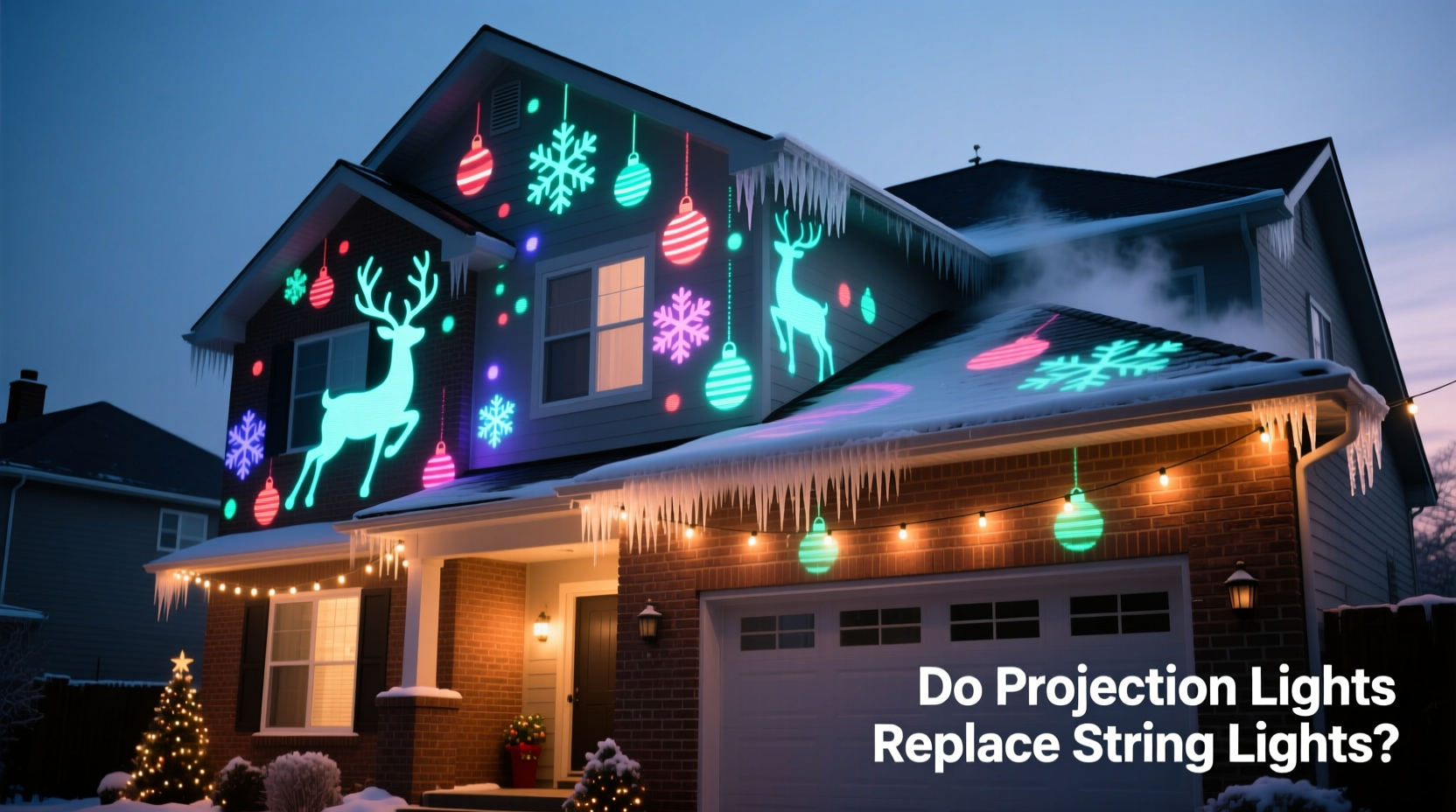 do christmas projection lights replace the need for string lights on houses