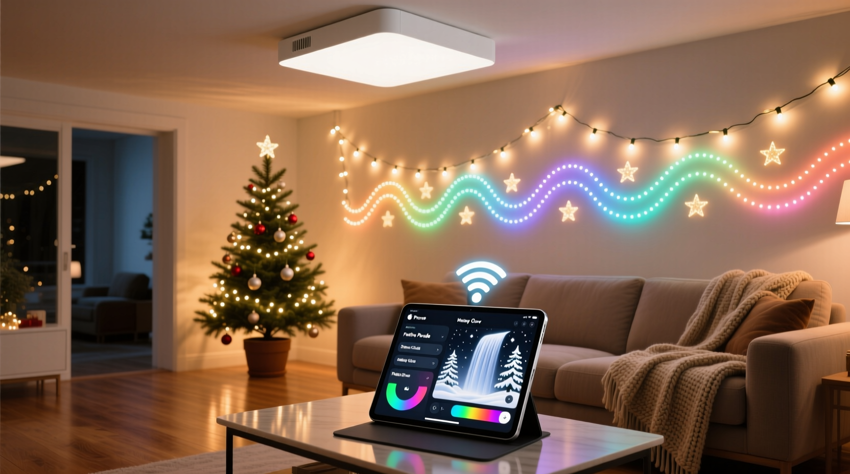 can you program different scenes on wifi christmas lights using smartphone apps