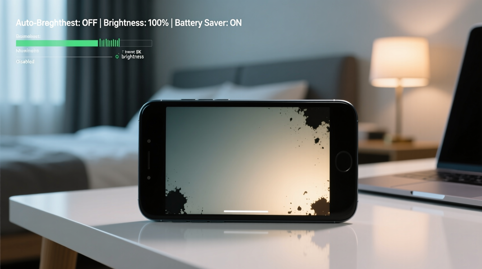 why is my phone screen dimming even at full brightness auto settings