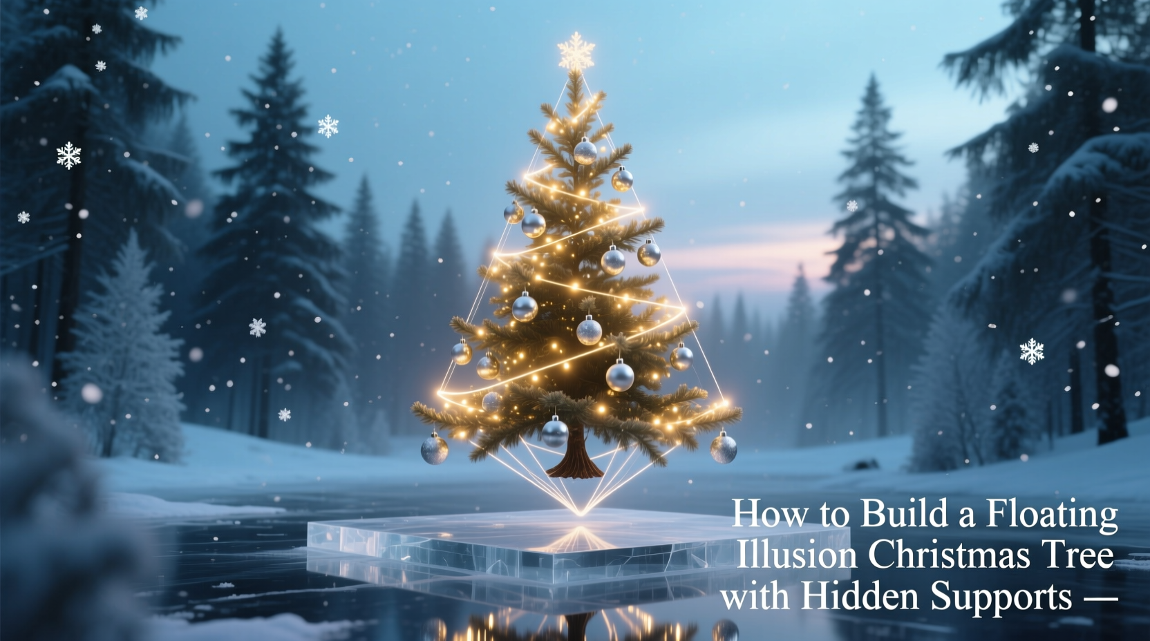 how to build a floating illusion christmas tree with hidden supports