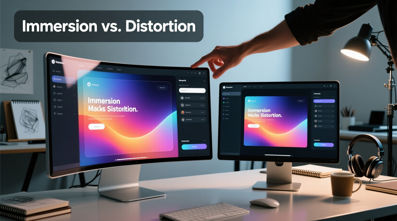 curved monitor vs flat screen is the immersion worth the distortion risk for designers