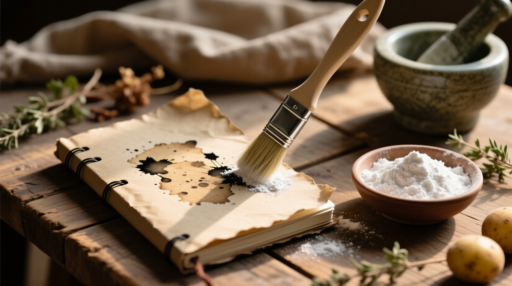 eco friendly ink removal with potato starch