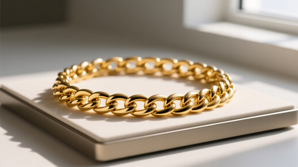 Close-up of a solid 14k yellow gold Miami Cuban link chain resting on a digital jeweler's scale displaying exactly 31.1 grams.