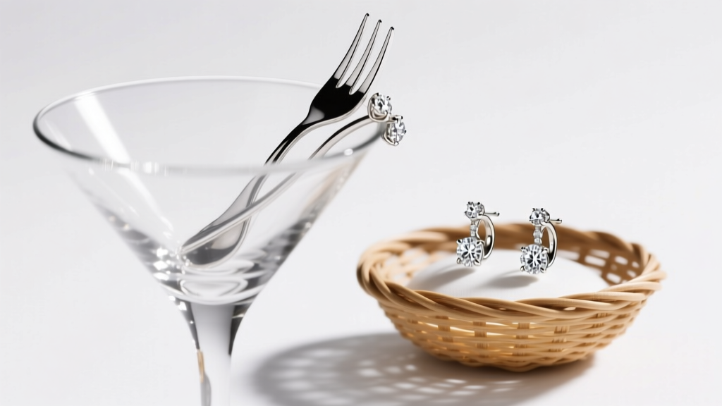 Close-up of 3-prong martini and 4-prong basket settings for dainty diamond earrings, showing post thickness and friction backings