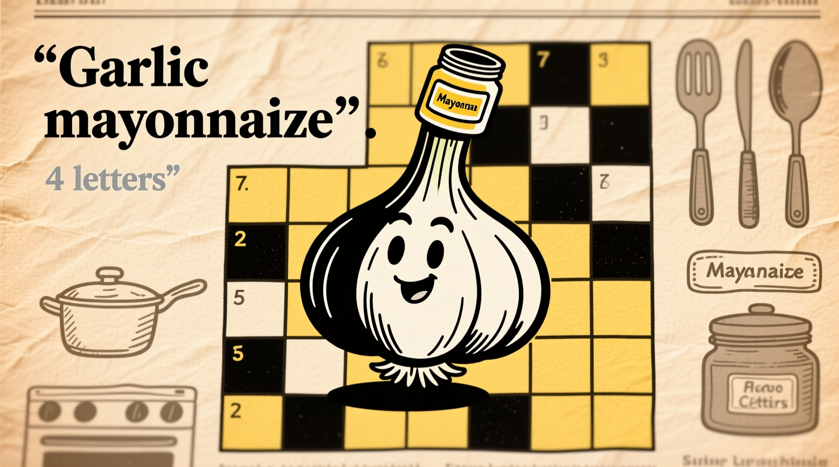 Garlic Mayonnaise Crossword Clue: The Answer is AIOLI